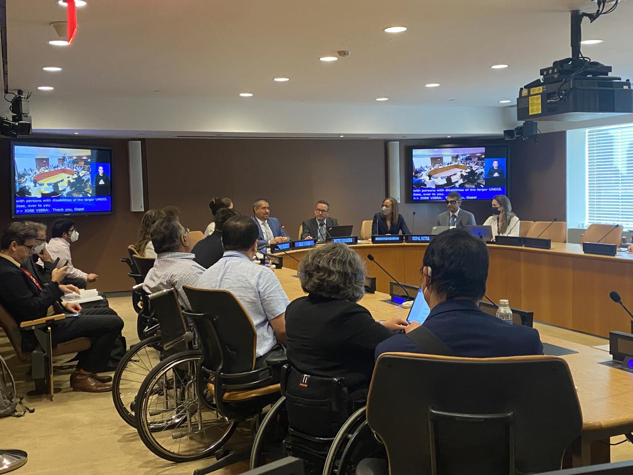 Panelists discuss implementation of the UN Disability Inclusion Strategy at the COSP Side Event in New York on 14 June.