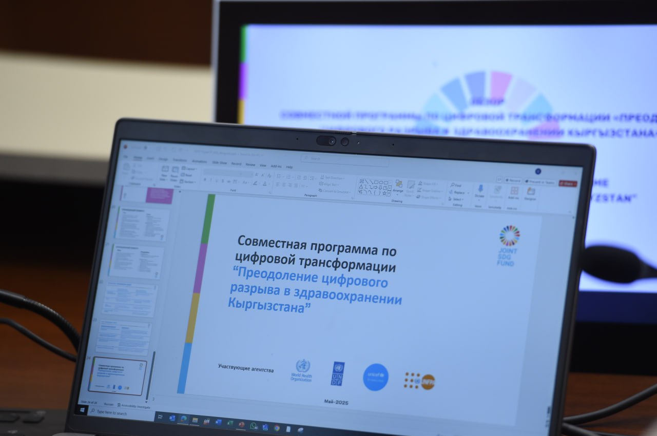 A computer displaying information about a UN joint programme.
