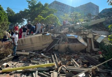 The aftermath of an earthquake in Colombia.
