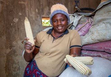A woman farmer in Zambia.
