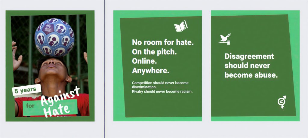 An infographic against discrimination in sport.