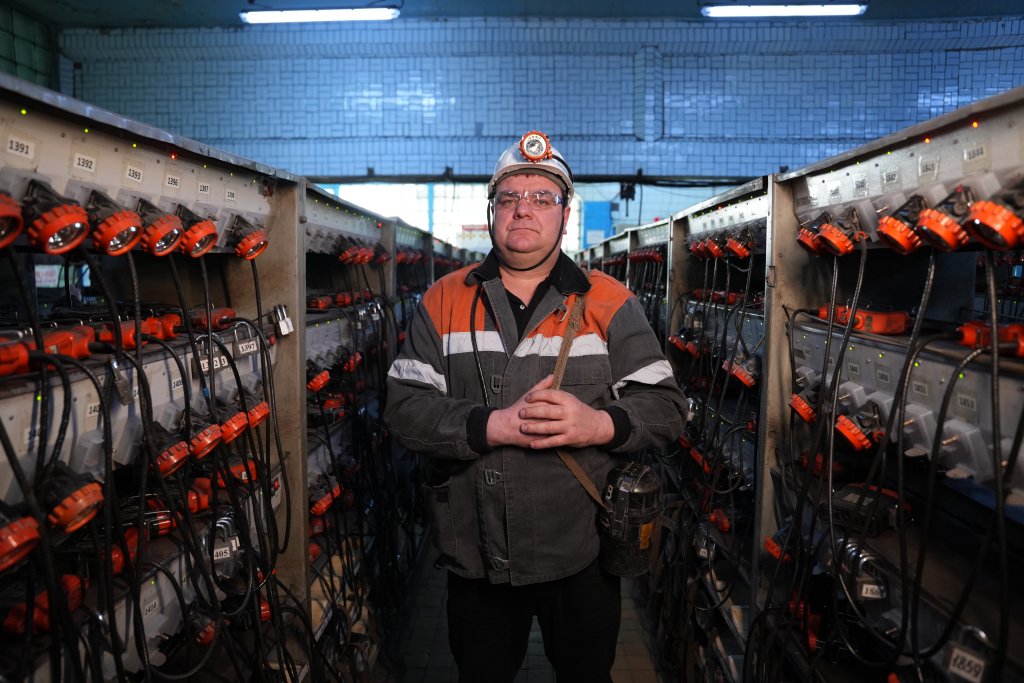 A mineral worker in Kazakhstan.