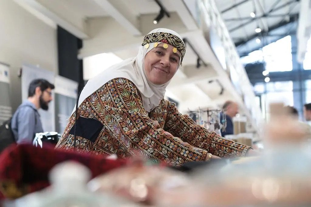 A Syrian refugee during a vocational training programme in Jordan.