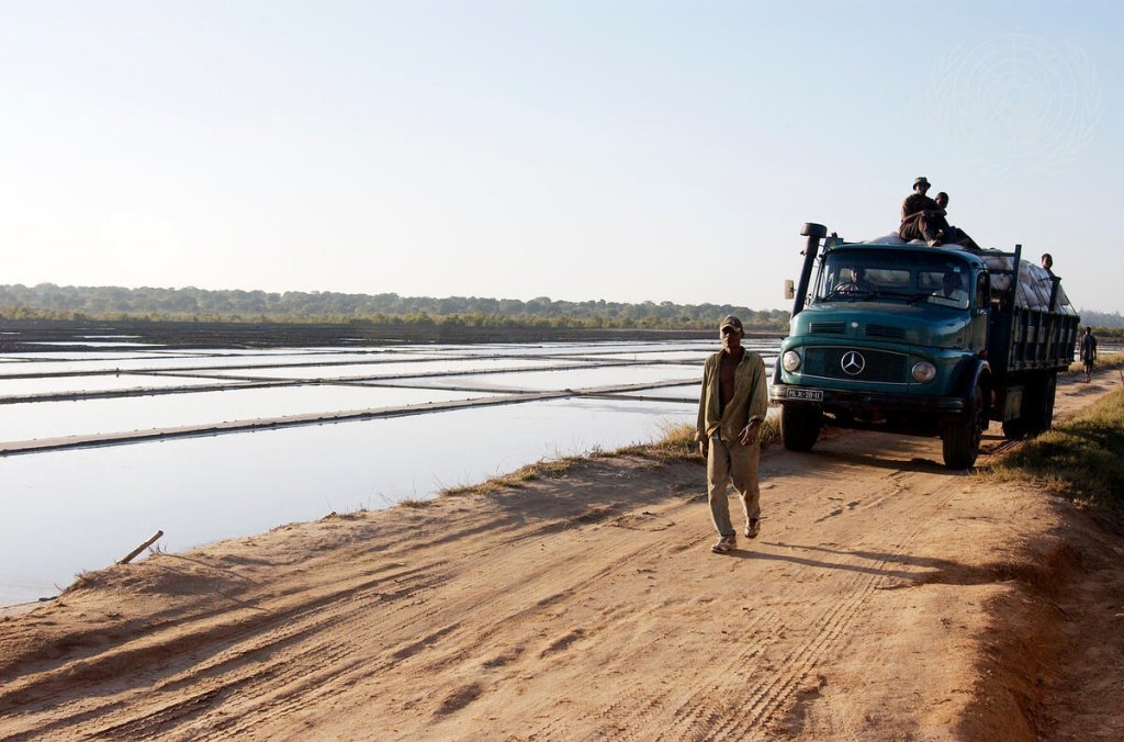 Salt processing in Mozambique.