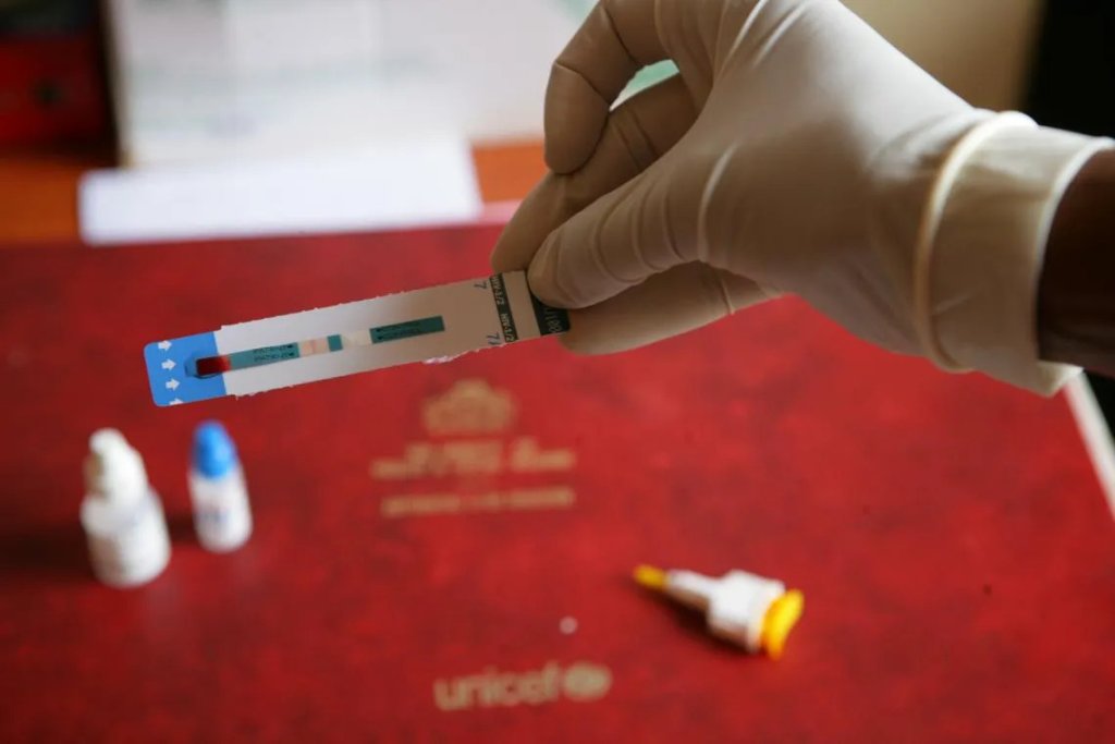 An HIV test in Eswatini.