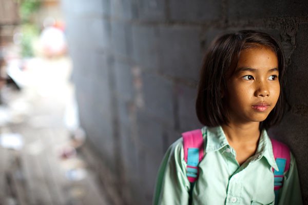 A girl in Thailand.