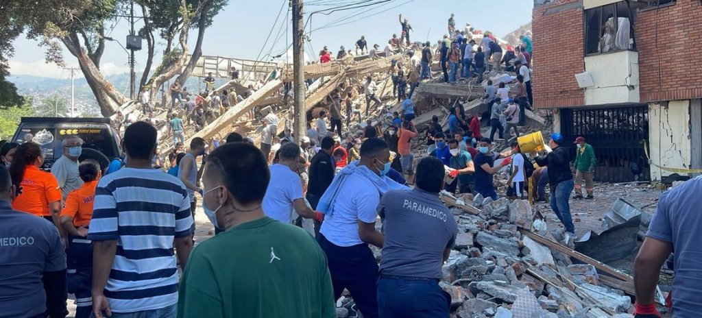 The aftermath of an earthquake in Colombia.