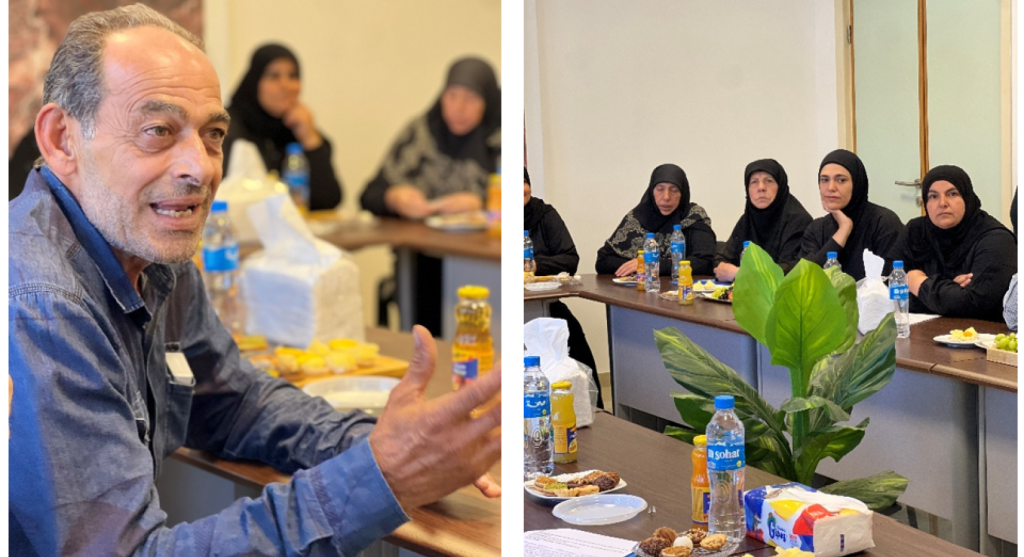 Local community members in southern Lebanon participate in consultations about community needs.