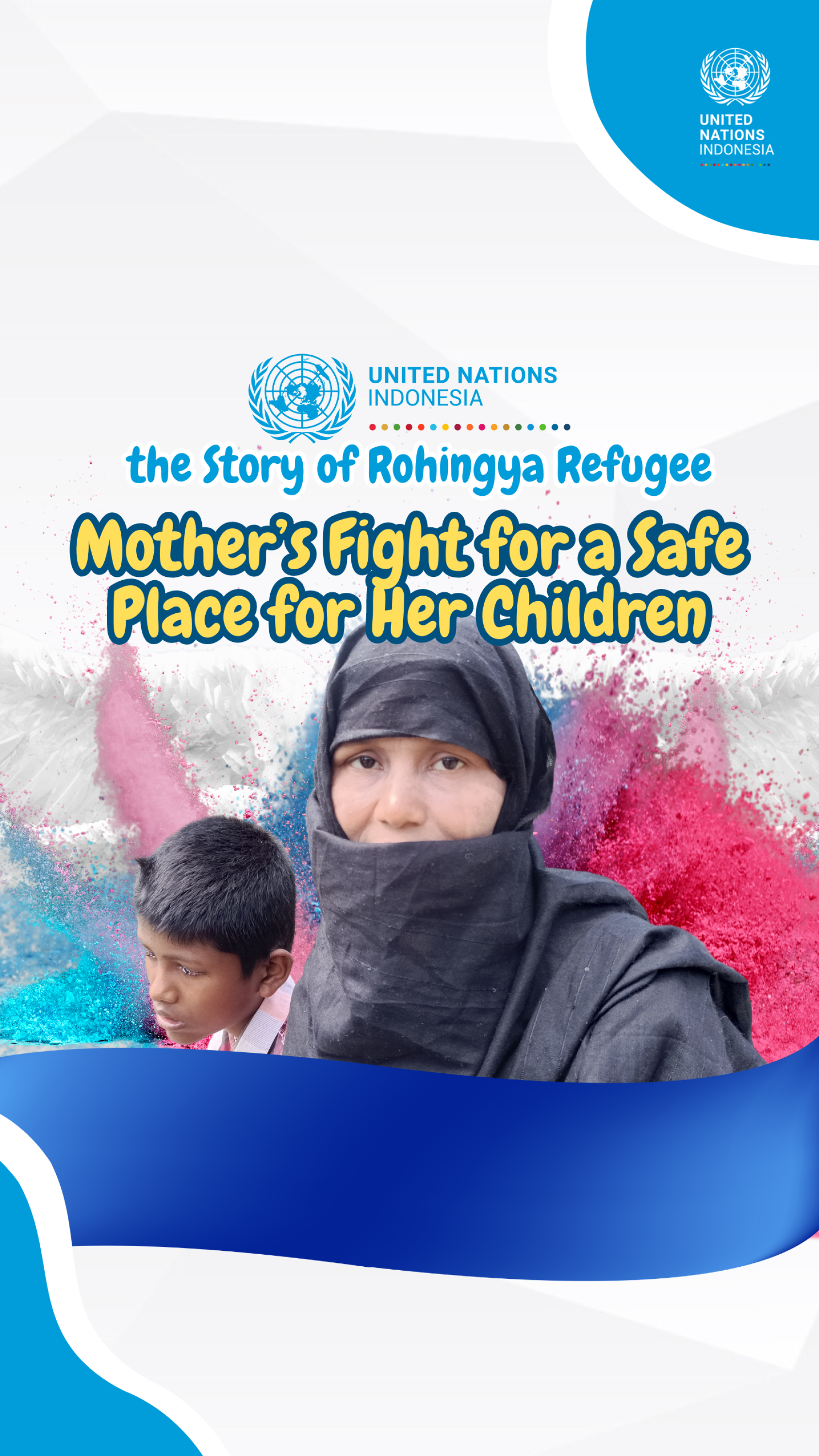 A screenshot of a UN in Indonesia social media video profiling a Rohingya refugee.