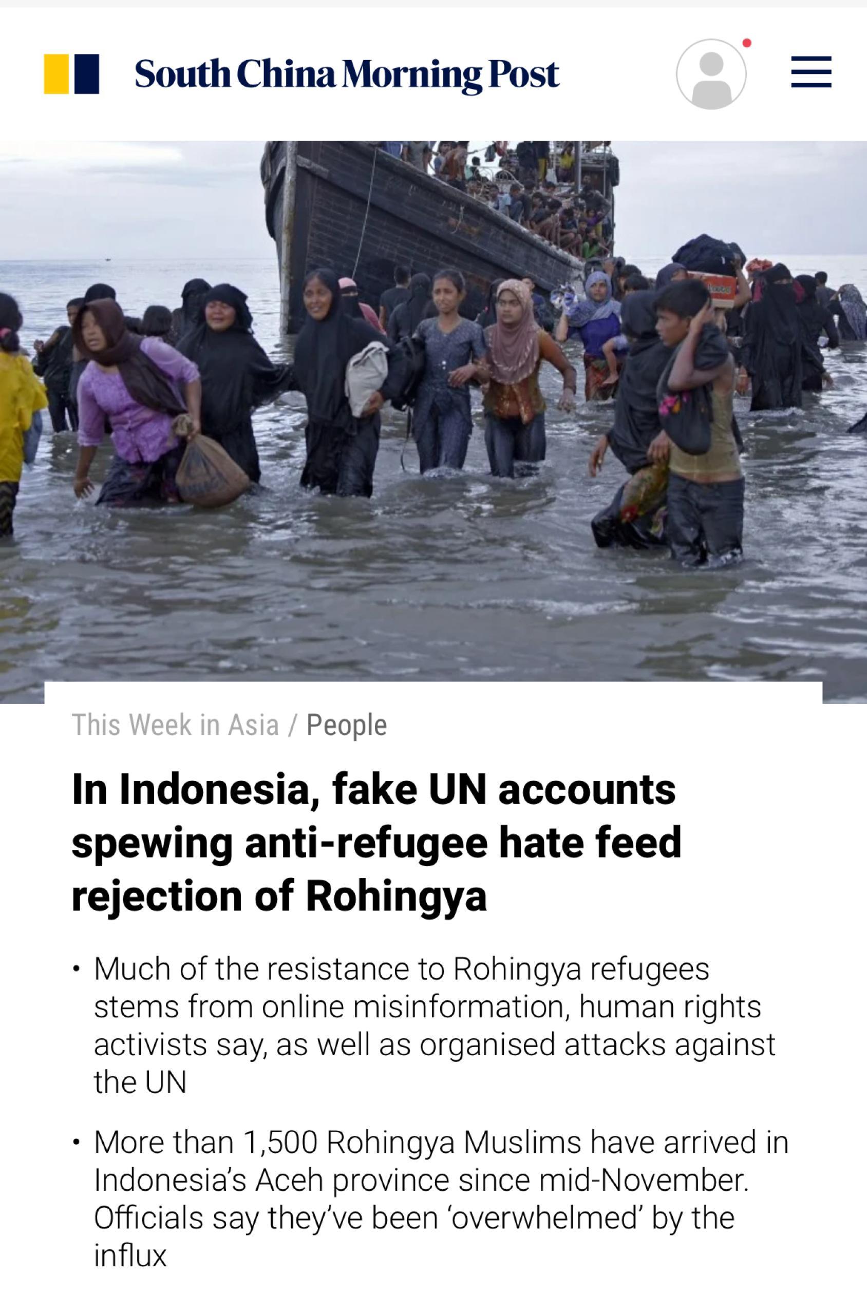 A screenshot of the south china morning post website 