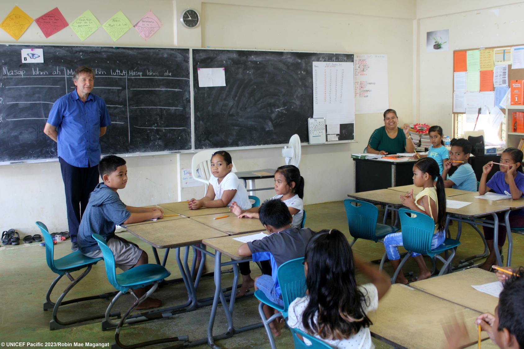 A classroom in the North Pacific, demonstrating efforts to reach the most remote 
