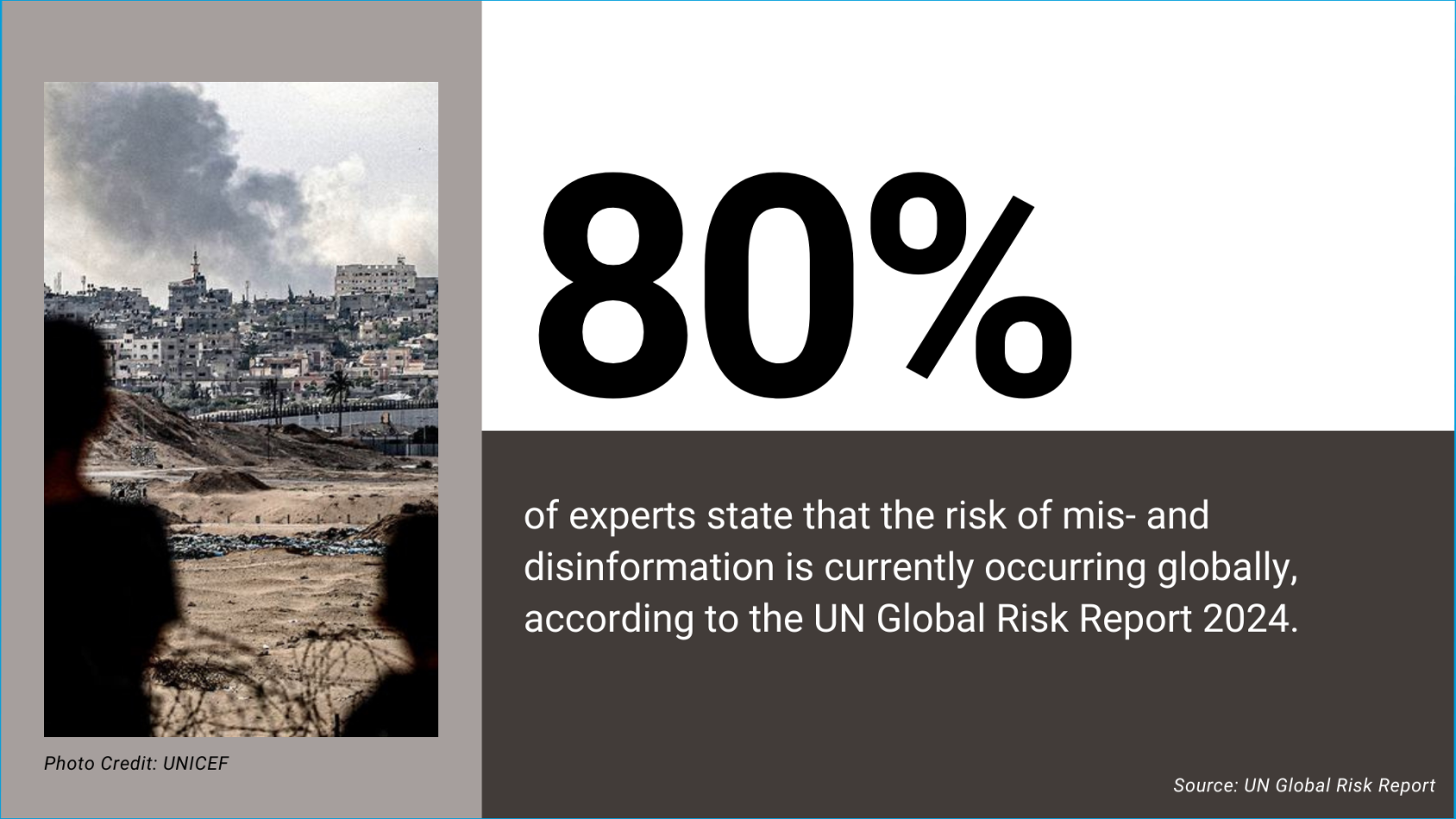 The infographic shows that 80% feel misinformation is a big risk