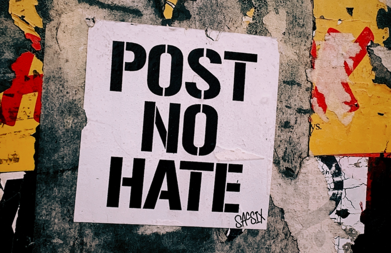 poster saying "post no hate"