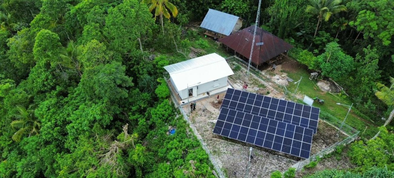 A solar panel system in Indonesia.