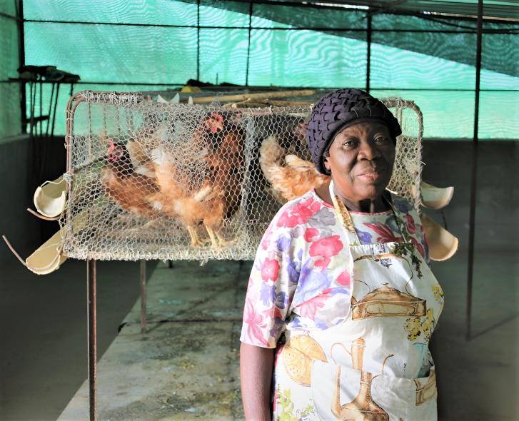 A poultry farmer in Namibia.